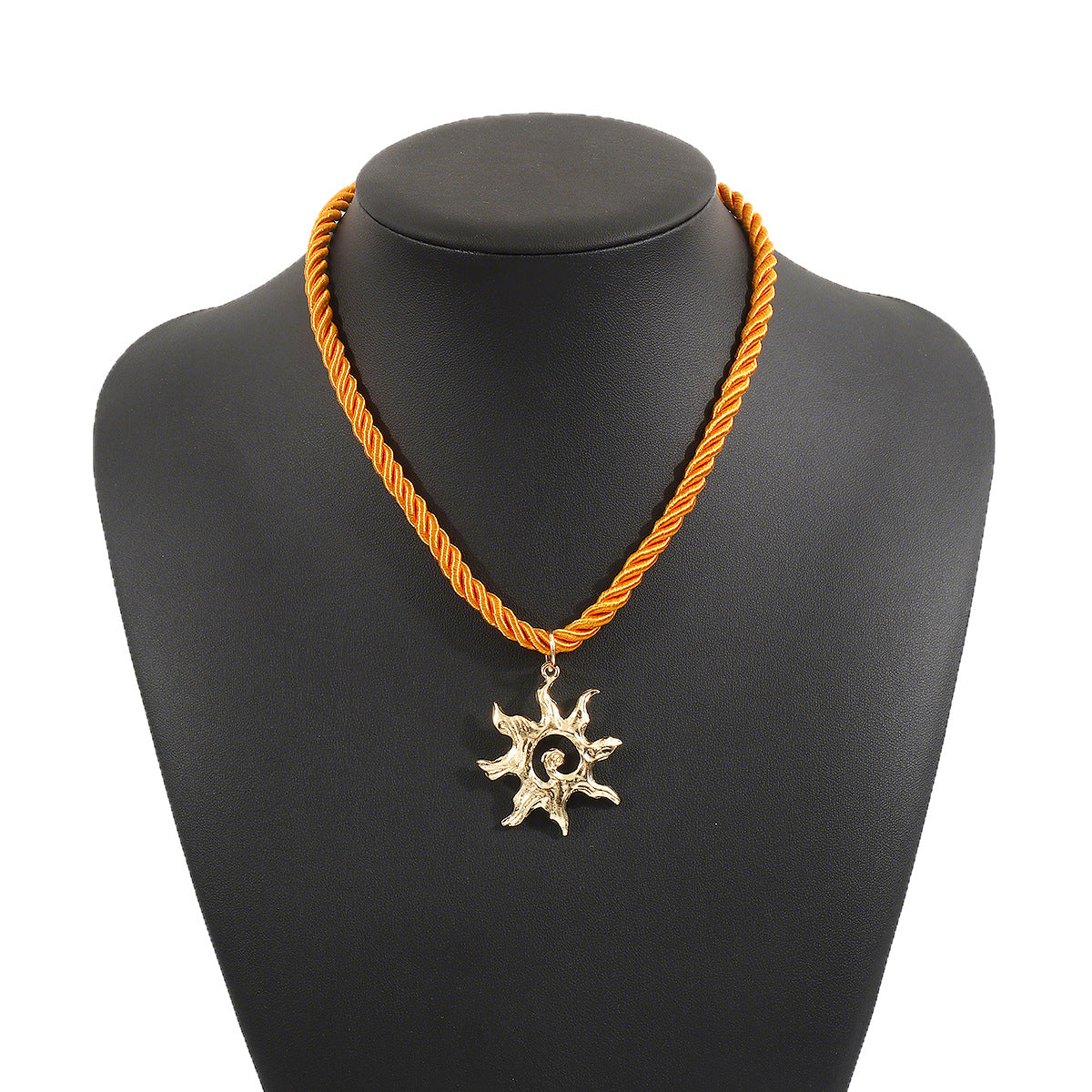 Wholesale Leisure holiday style colorful rope dopamine love sun daisy necklace for women
